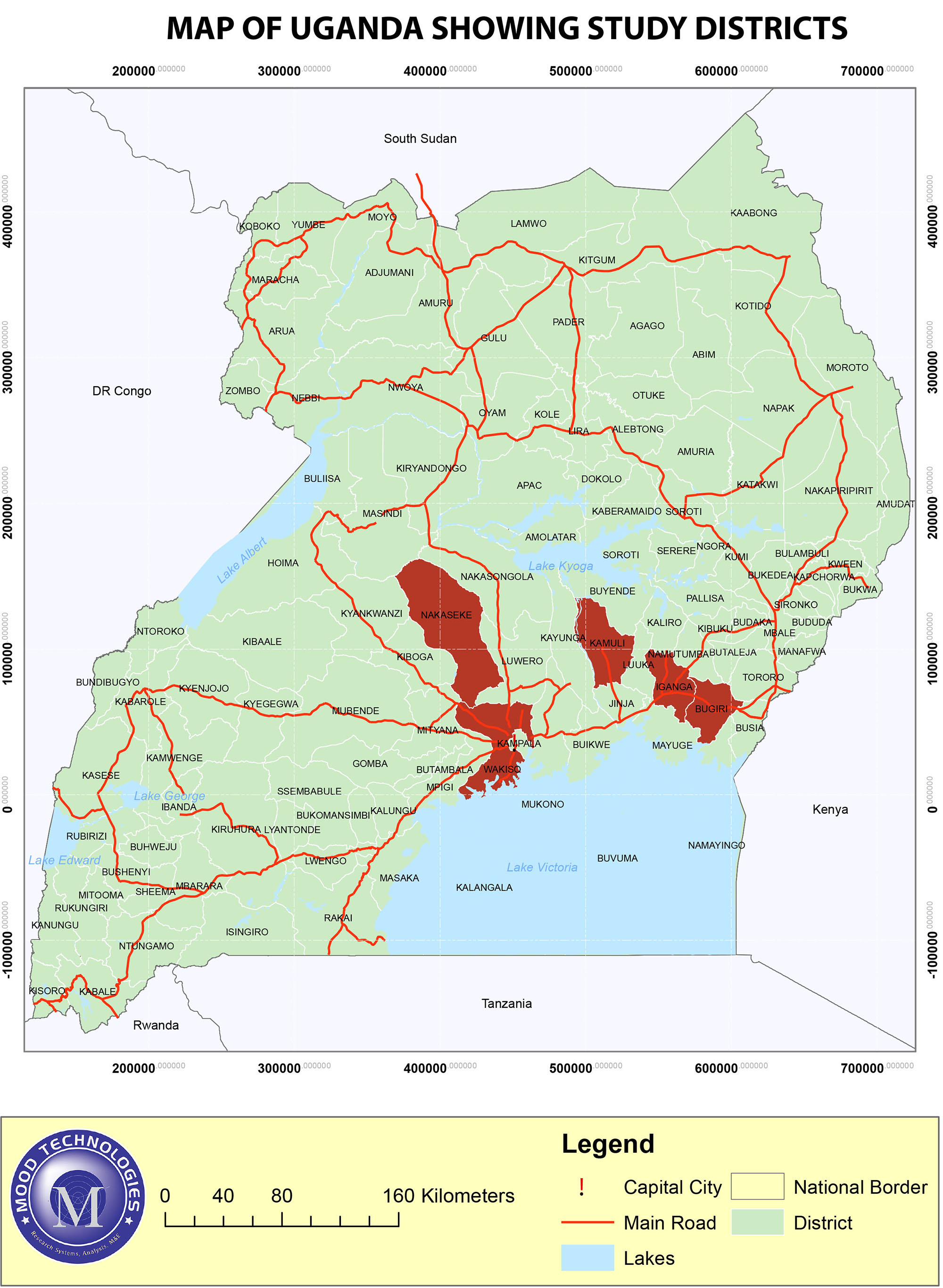 Map of Uganda Showing WP3 Gender Study Areas